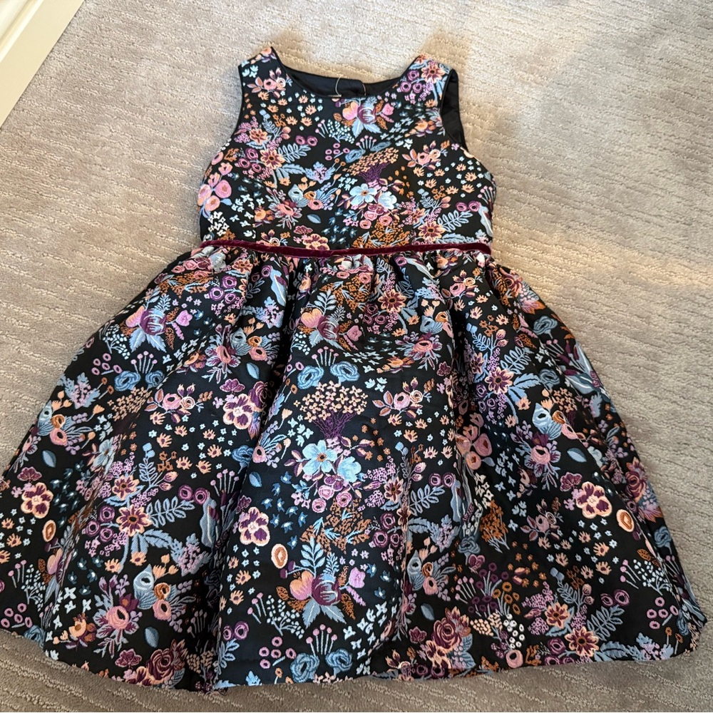 Pippa & Julie Black Floral Jacquard Dress